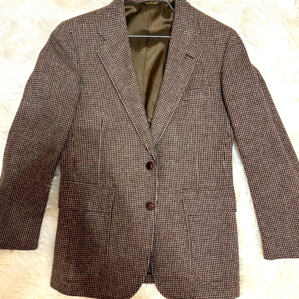 Vintage Cricketeer Brand Herringbone Blazer / Jacket Tweed Size Men size 38/S
